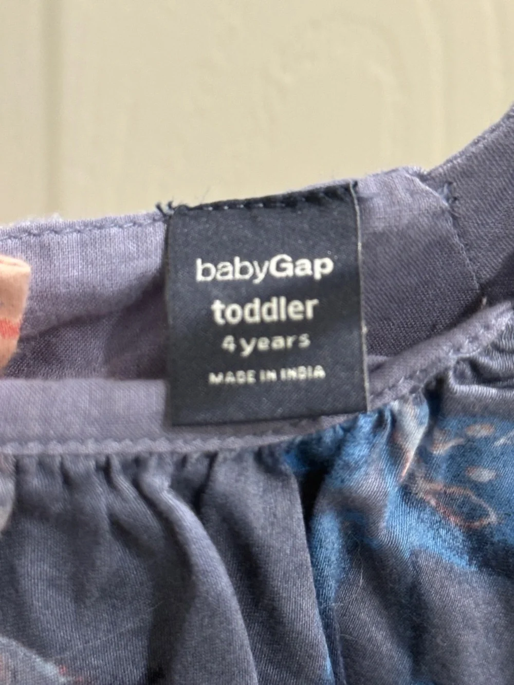 GAP Blue Floral Print Casual Dress with Blush Accents